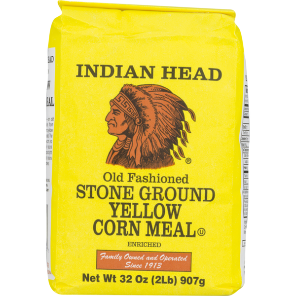 Indian Head Old Fashioned Stone Ground Yellow Corn Meal 32oz. (2lbs.)