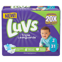 LUVS ULTRA LEAKGUARDS, SIZE 2 DISPOSABLE DIAPER, 31 COUNT